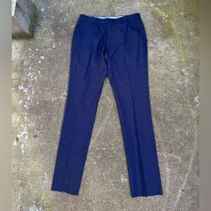 Taylor Stitch Navy Wool Blend Slim Fit Trousers Size 34 Tailored Dress Pants Men